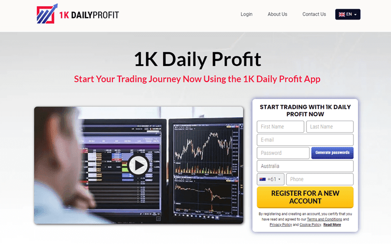 1K Daily Profit Homepage Screenshot