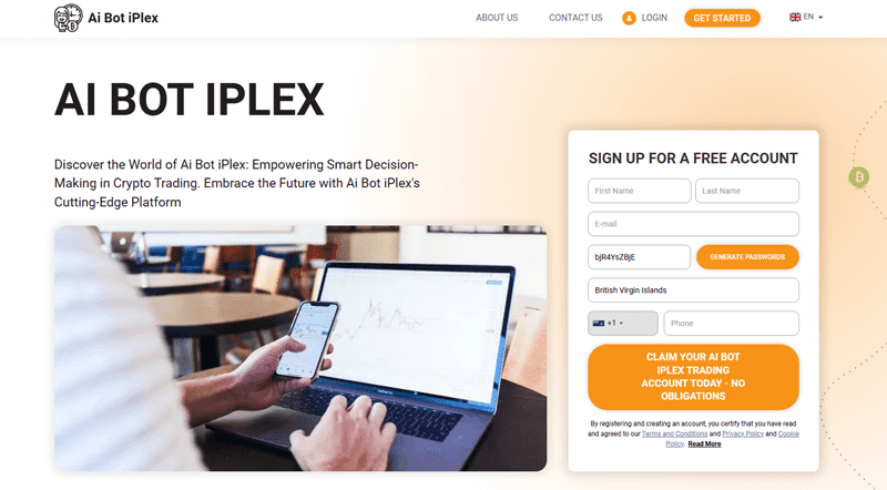 Ai Bot iPlex Homepage Screenshot