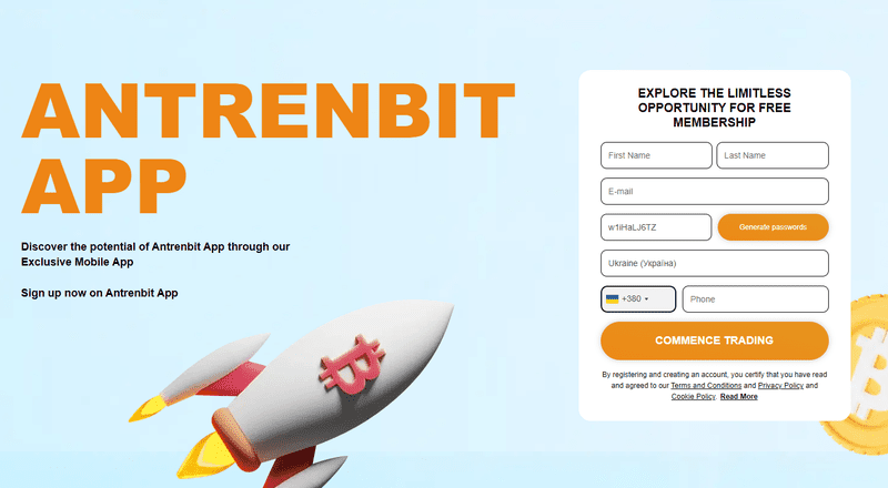 Antrenbit App Homepage Screenshot