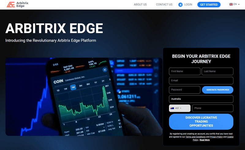 Arbitrix Edge Homepage Screenshot