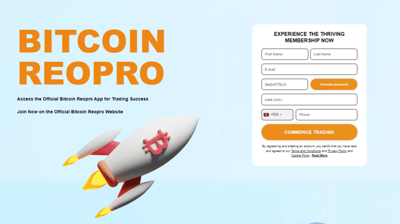 Bitcoin Reopro Homepage Screenshot