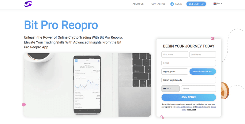 Bit Pro Reopro Homepage Screenshot