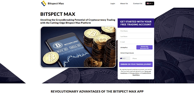 Bitspect Max Homepage Screenshot