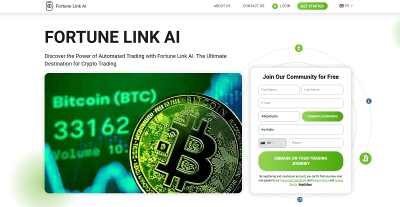 Fortune Link AI Homepage Screenshot