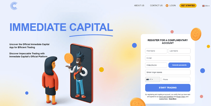 Immediate Capital Homepage Screenshot