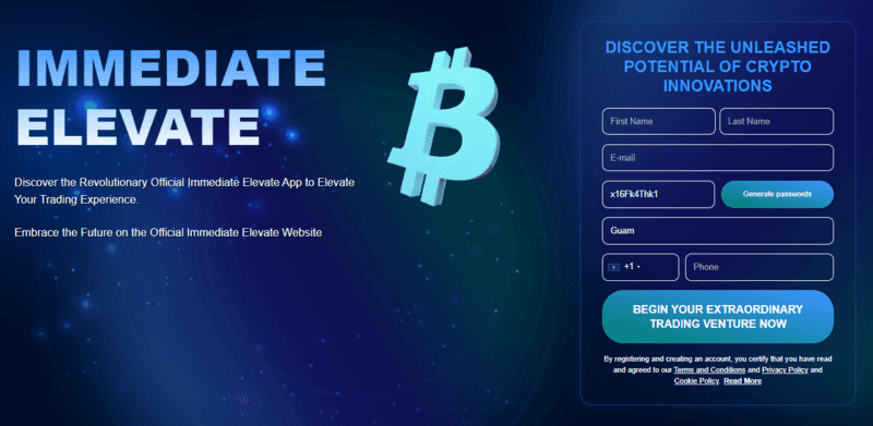 Immediate Elevate Homepage Screenshot