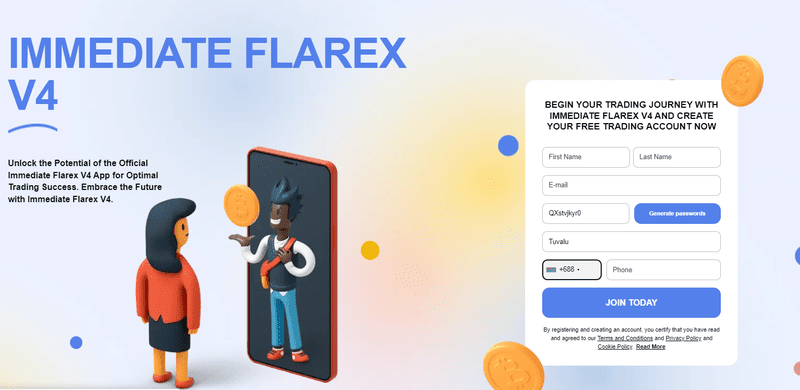 Immediate Flarex V4 Homepage Screenshot