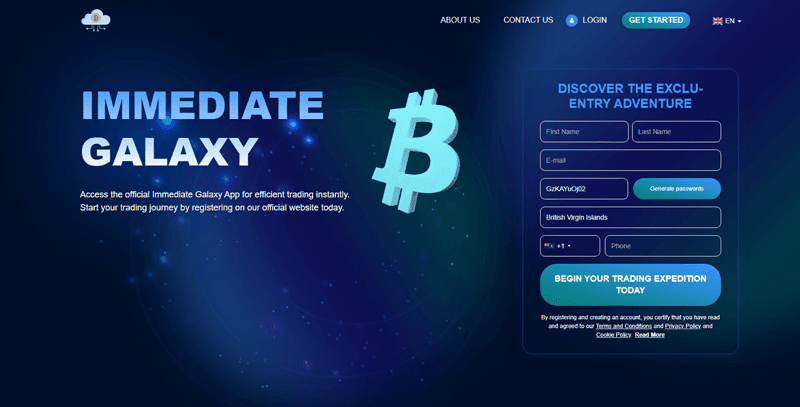 Immediate Galaxy Homepage Screenshot