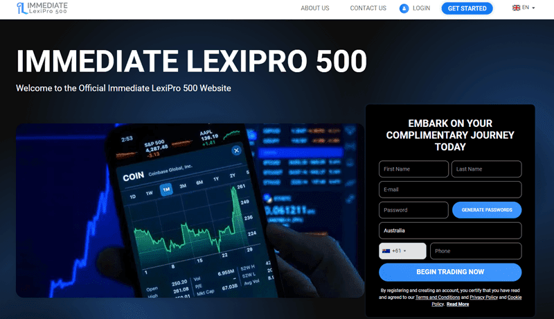 Immediate LexiPro Homepage Screenshot