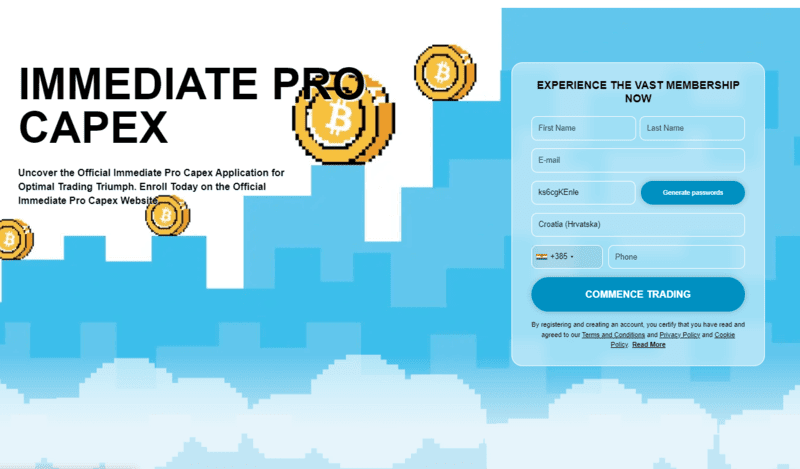 Immediate Pro Capex Homepage Screenshot