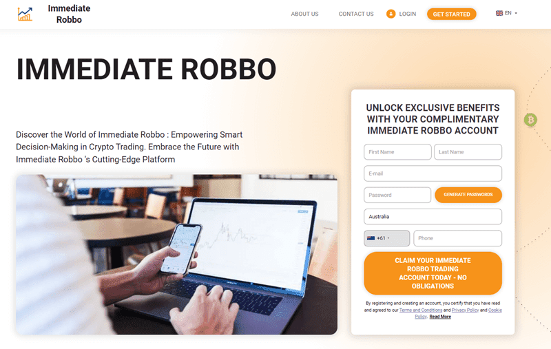 Immediate Robbo Homepage Screenshot