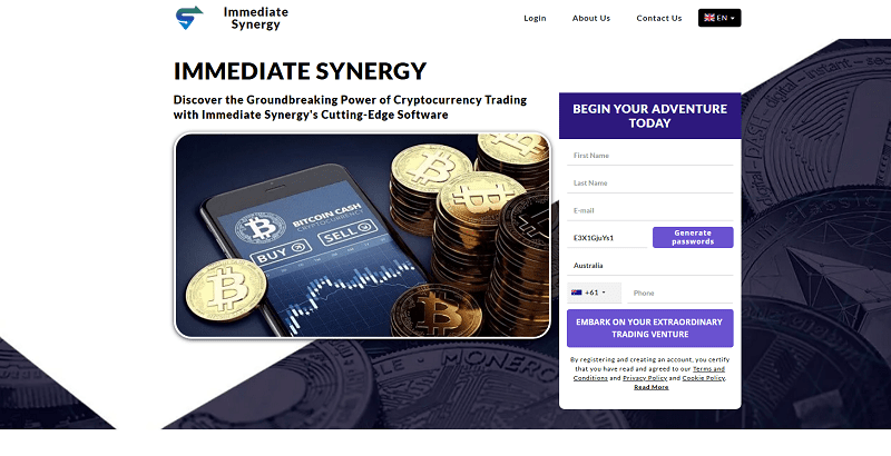 Immediate Synergy Homepage Screenshot