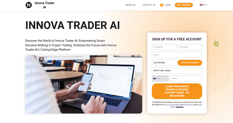 Innova Trader AI Homepage Screenshot