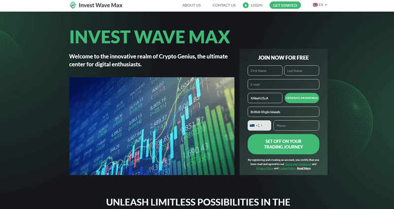 Invest Wave Max Homepage Screenshot