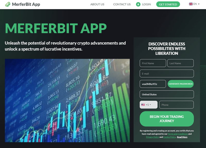 MerferBit App Homepage Screenshot