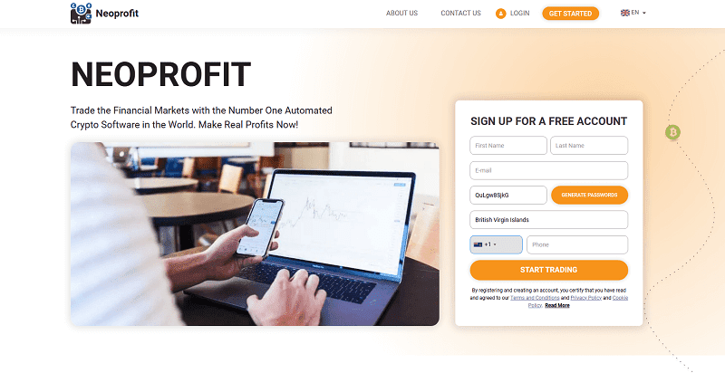 Neoprofit Homepage Screenshot