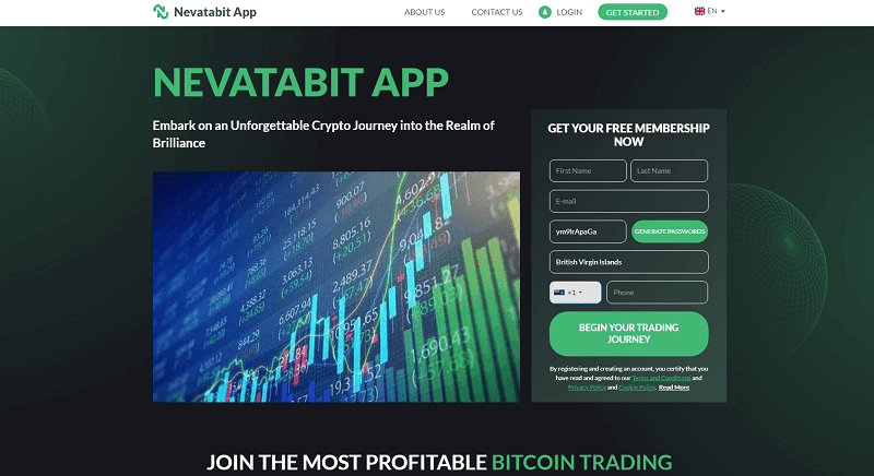 Nevatabit App Homepage Screenshot