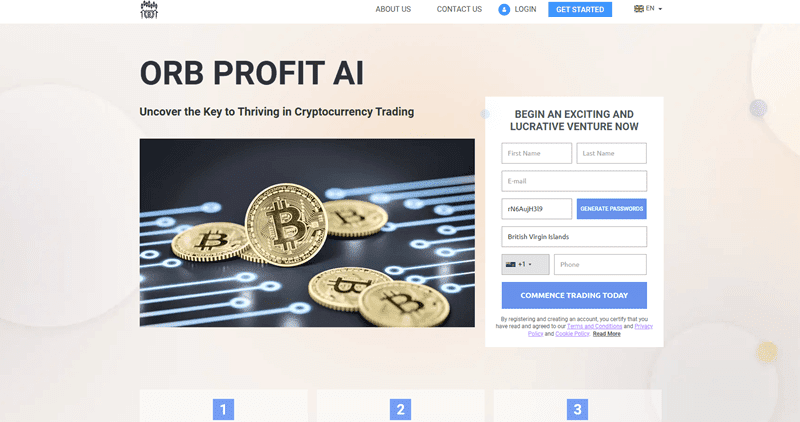 Orb Profit AI Homepage Screenshot