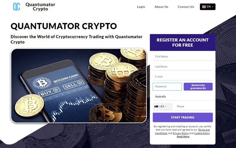 Quantumator Homepage Screenshot