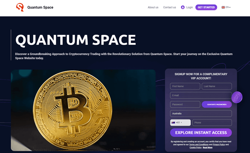 Quantum Space Homepage Screenshot