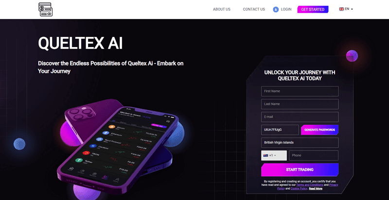 Queltex Ai Homepage Screenshot