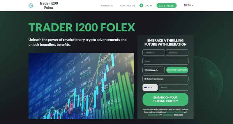 Trader i200 Folex Homepage Screenshot