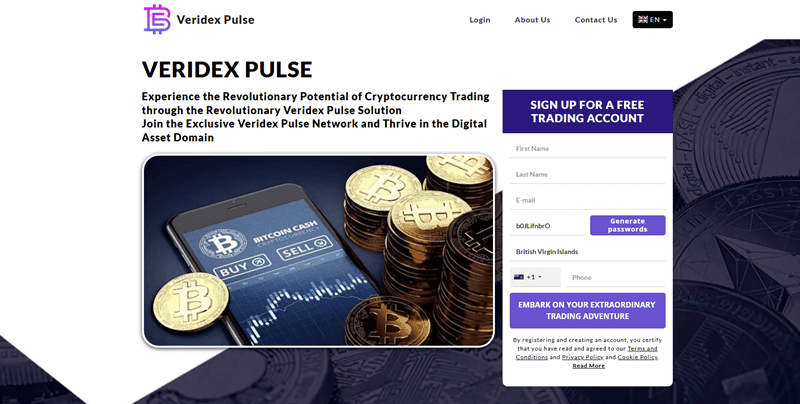 Veridex Pulse Homepage Screenshot