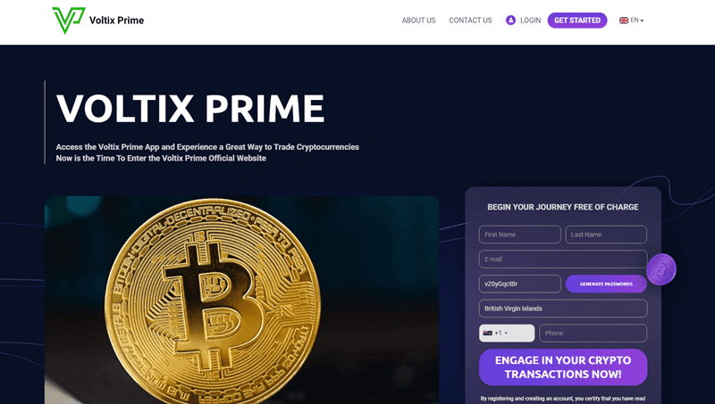 Voltix Prime Homepage Screenshot