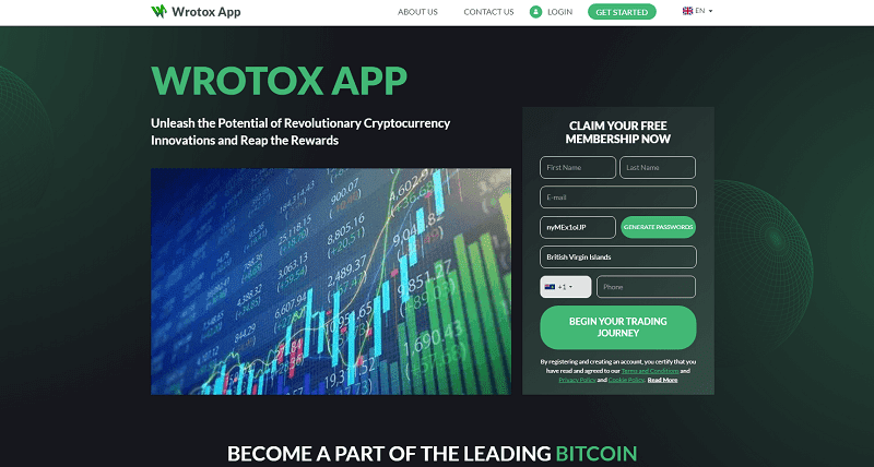 Wrotox App Homepage Screenshot