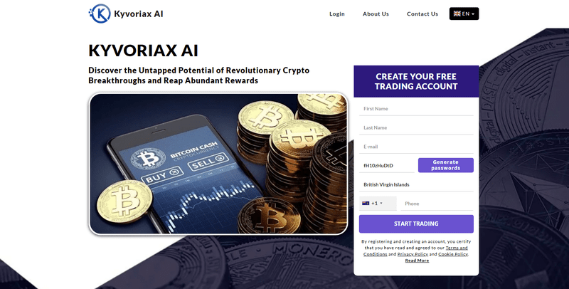 Kyvoriax AI Homepage Screenshot