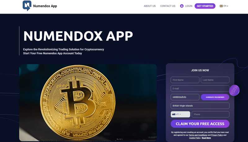 Numendox App Homepage Screenshot