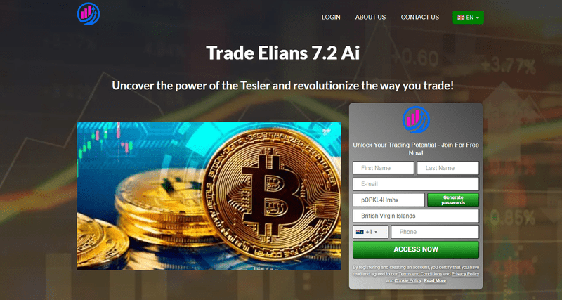 Trade Elians 7.2 Ai Homepage Screenshot